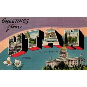 Postcard greetings from Utah large letter